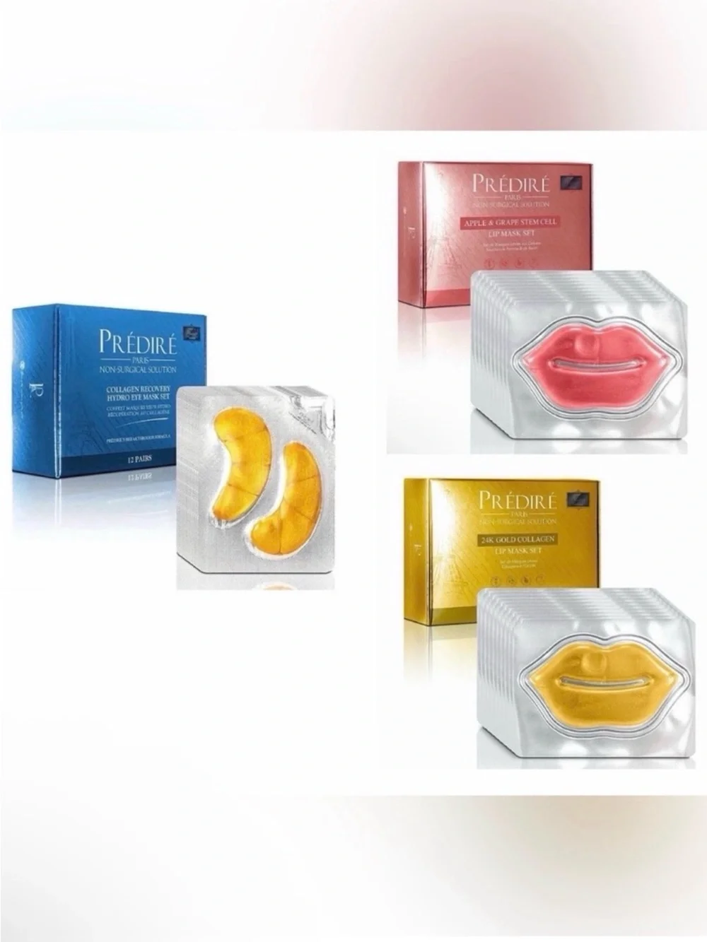 🔥Predire 24K Gold BUNDLE🔥 Lip Mask Set (12) & 2 Eye Mask Sets (20) -Retail $1500